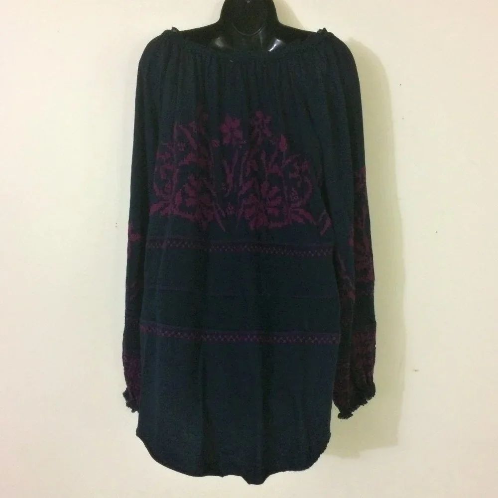Free People Persuasion Long Sleeve Tunic Top M